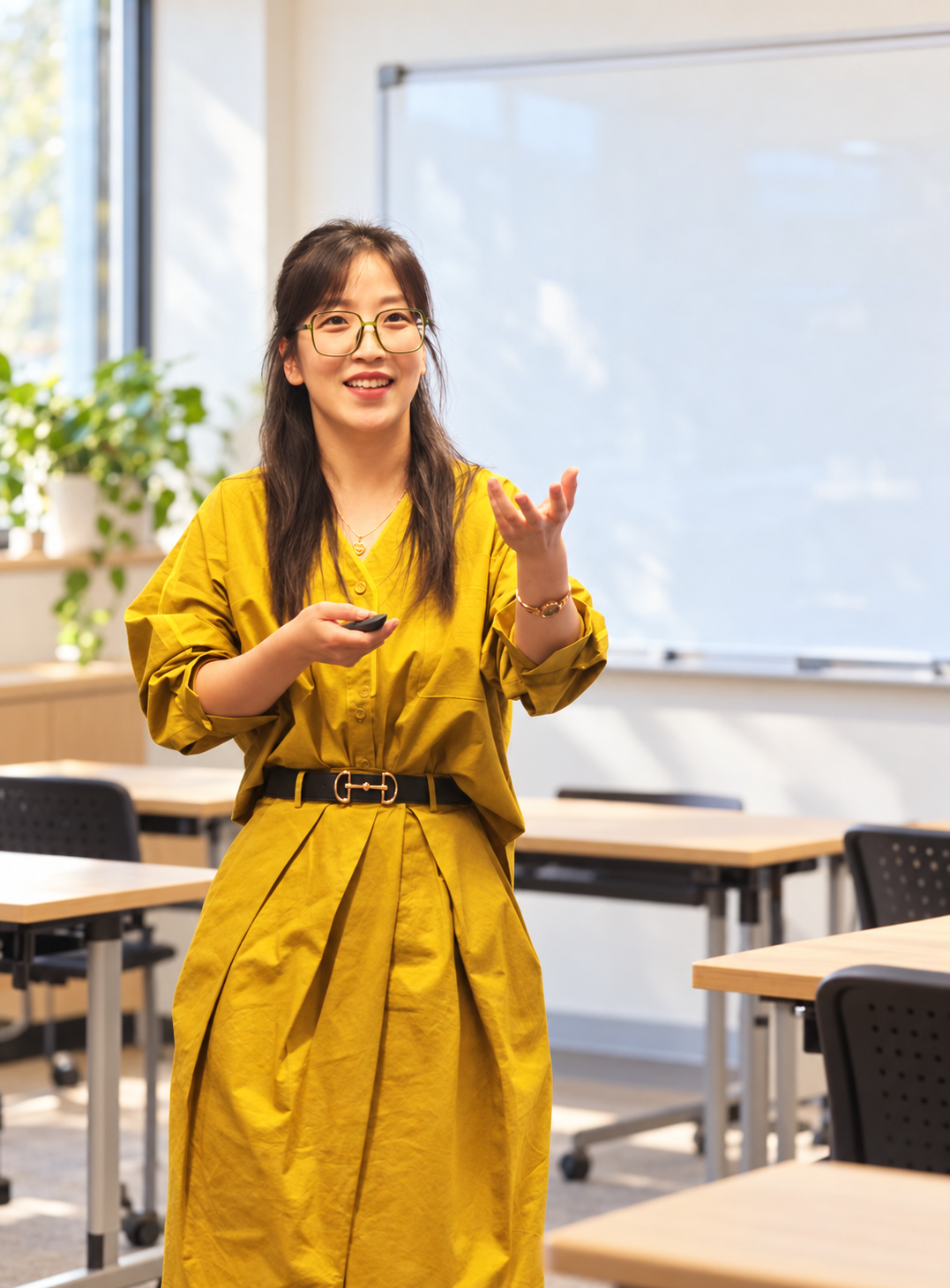 Zoey 在活动中进行中文教学分享
